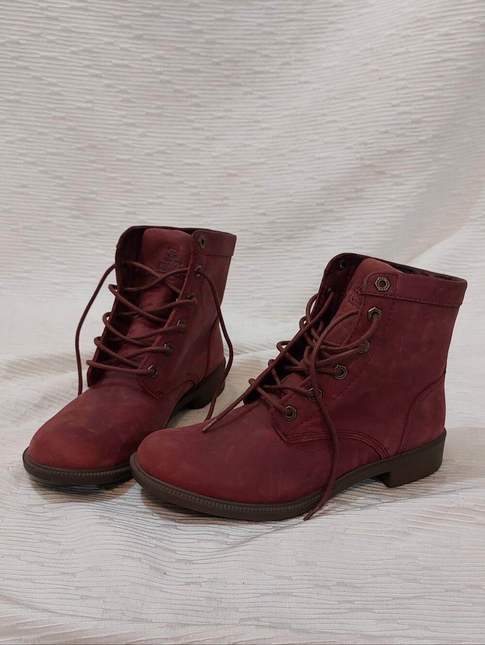 Kodiak Leather Burgundy Lace-Up Ankle Boots Size 9